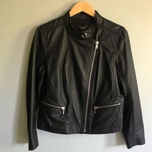 Halogen Black Leather Jacket Sz LP
